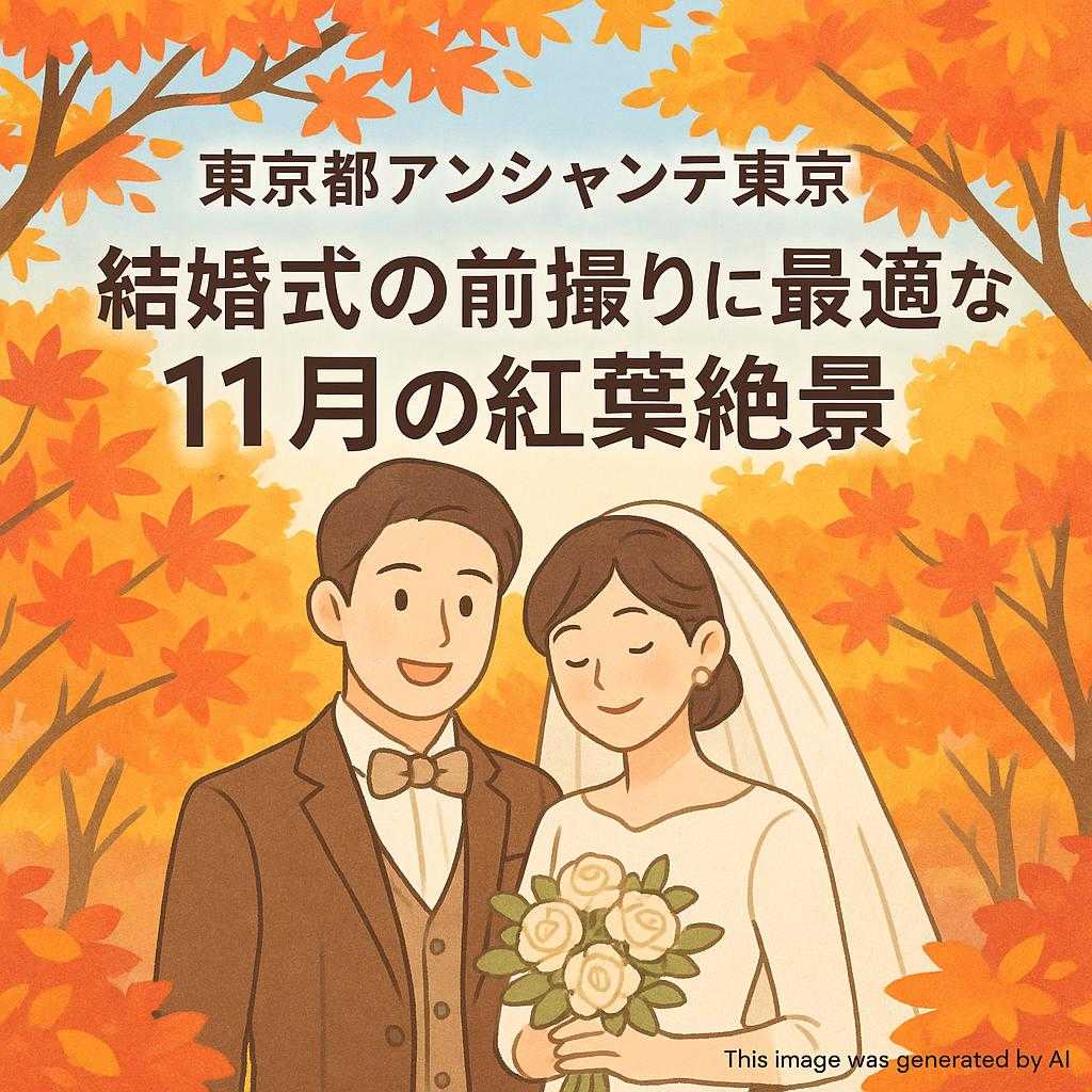 東京都アンシャンテ東京 結婚式の前撮りに最適な11月の紅葉絶景