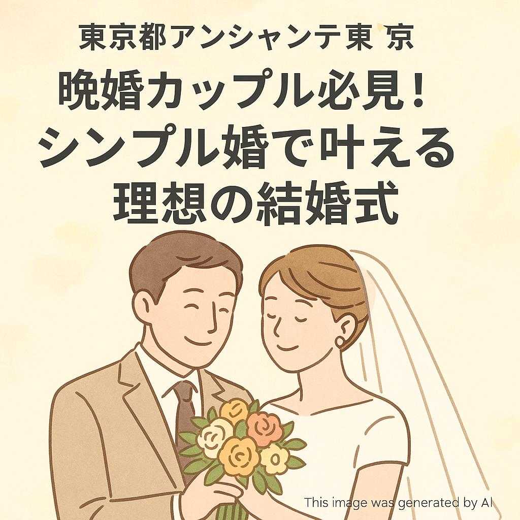東京都アンシャンテ東京 晩婚カップル必見!シンプル婚で叶える理想の結婚式