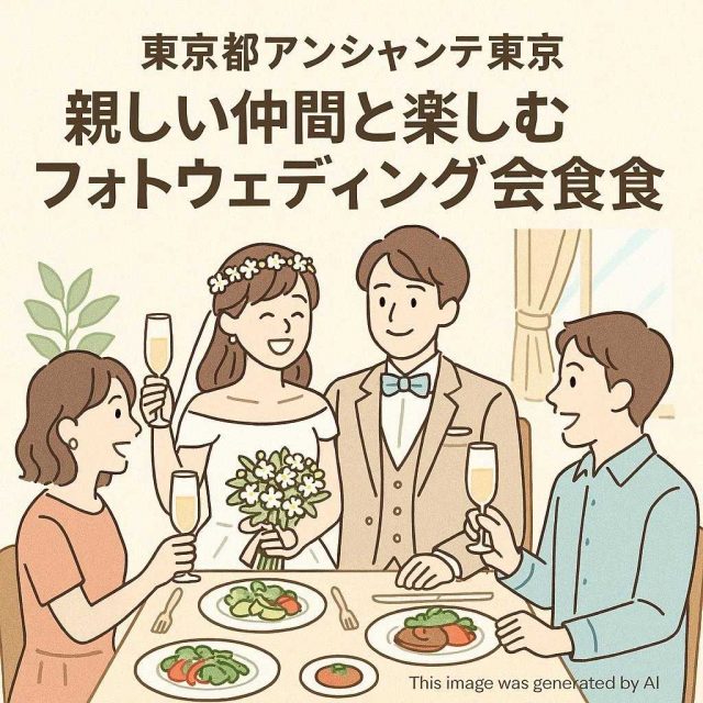 東京都アンシャンテ東京 親しい仲間と楽しむカジュアルなフォトウェディング会食
