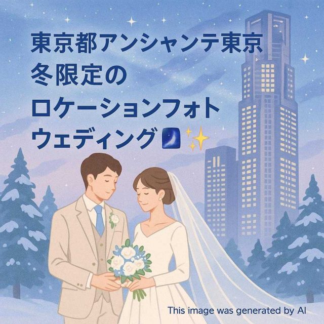 東京都アンシャンテ東京 冬限定のロケーションフォトウェディング🌌✨