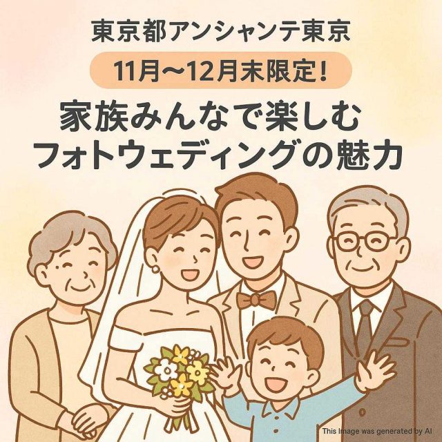 東京都アンシャンテ東京 11月～12月末限定！家族みんなで楽しむフォトウェディングの魅力