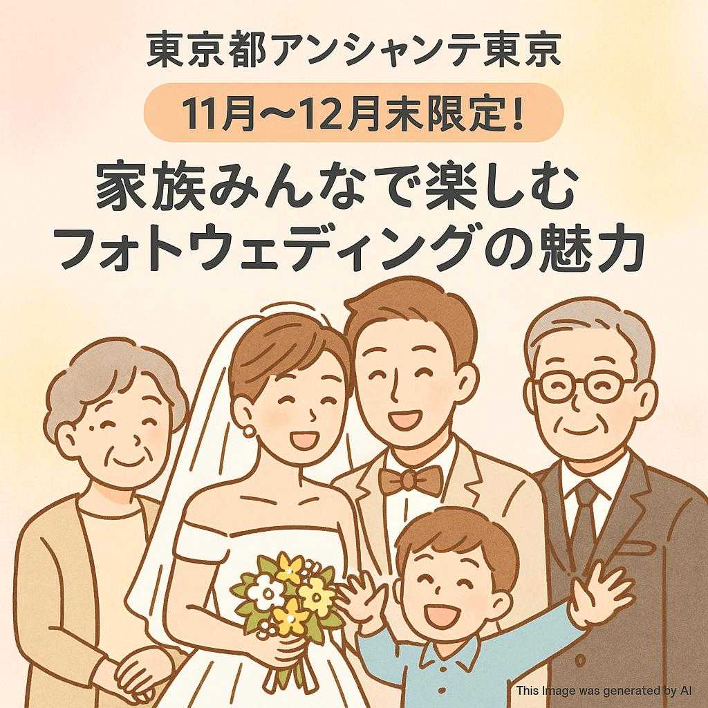 東京都アンシャンテ東京 11月～12月末限定！家族みんなで楽しむフォトウェディングの魅力