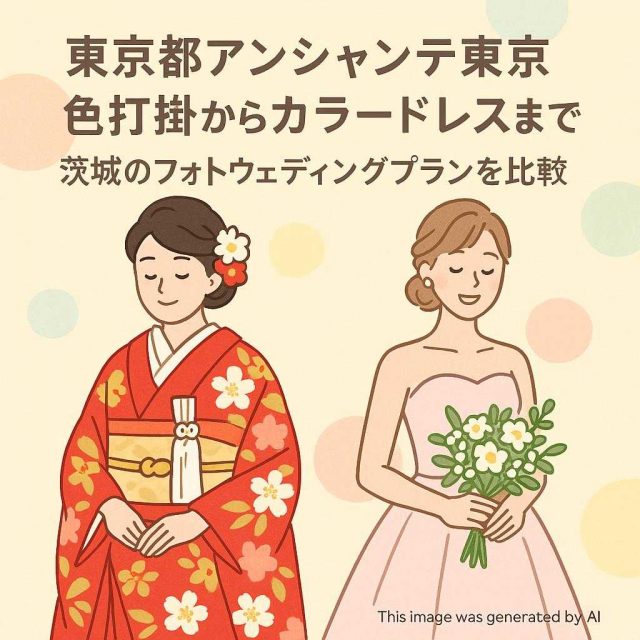 東京都アンシャンテ東京 色打掛からカラードレスまで 茨城のフォトウェディングプランを比較