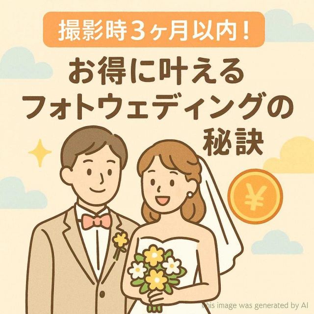 撮影時3ヶ月以内！お得に叶えるフォトウェディングの秘訣