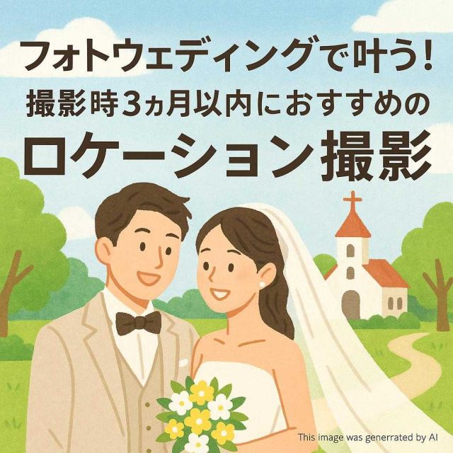 フォトウェディングで叶う！撮影時3ヶ月以内におすすめのロケーション撮影