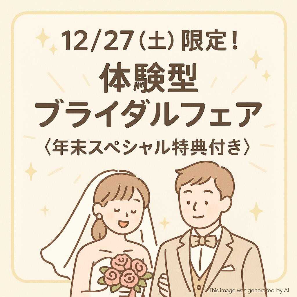 ✨12/27(土)限定!体験型ブライダルフェア 《年末スペシャル特典付き》