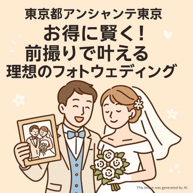 東京都アンシャンテ東京 お得に賢く！前撮りで叶える理想のフォトウェディング