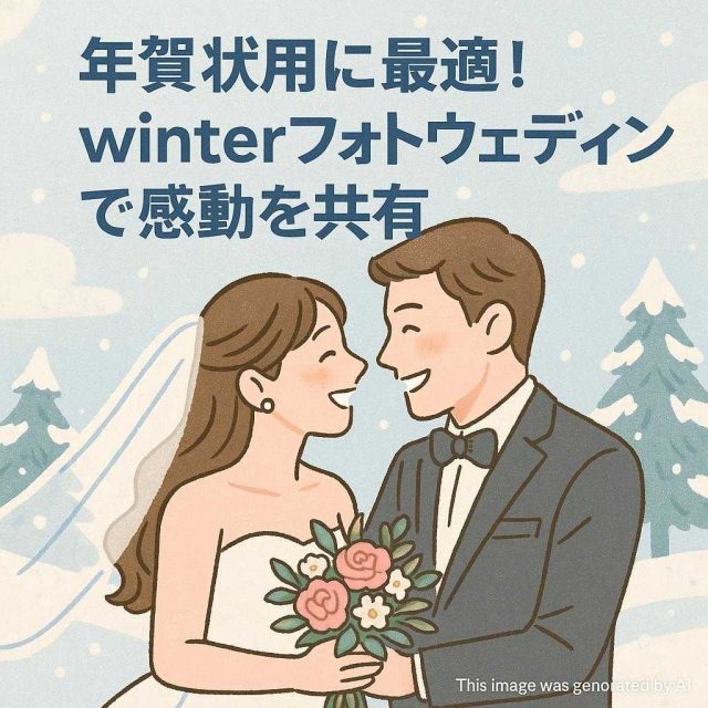 年賀状用に最適！winterフォトウェディングで感動を共有