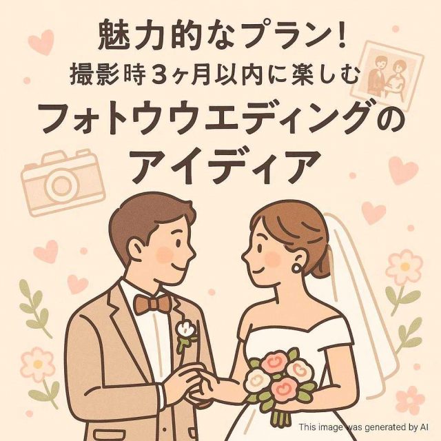 魅力的なプラン！撮影時3ヶ月以内に楽しむフォトウェディングのアイディア