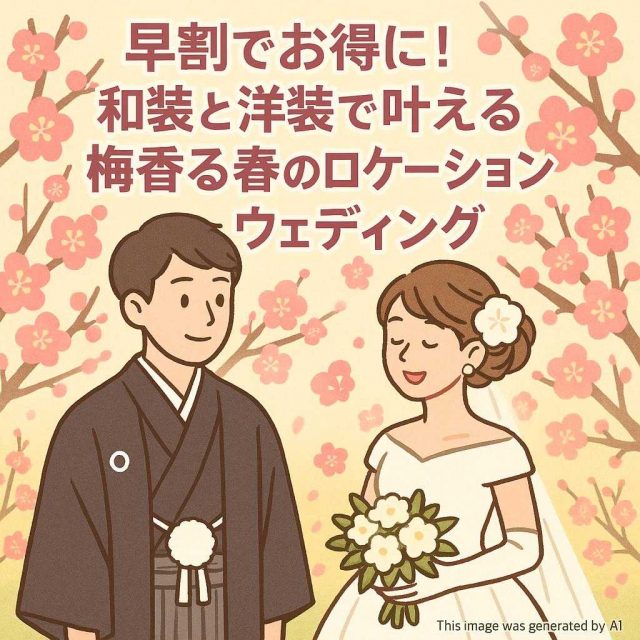 早割でお得に！和装と洋装で叶える梅香る春のロケーションウェディング