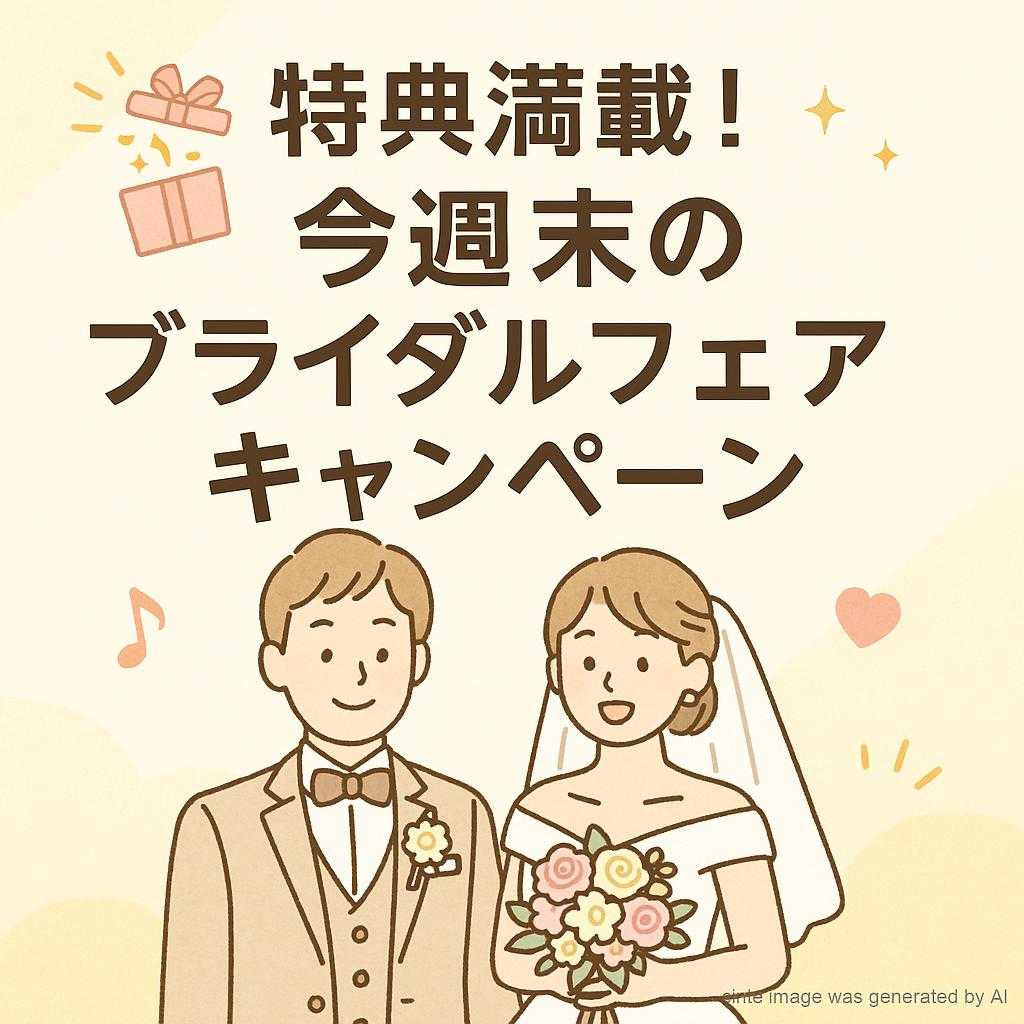 特典満載！今週末のブライダルフェアキャンペーン