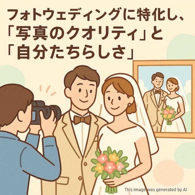 フォトウェディングに特化し、「写真のクオリティ」と「自分たちらしさ」