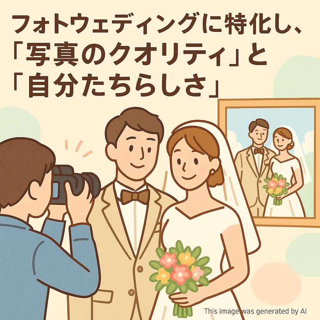 フォトウェディングに特化し、「写真のクオリティ」と「自分たちらしさ」