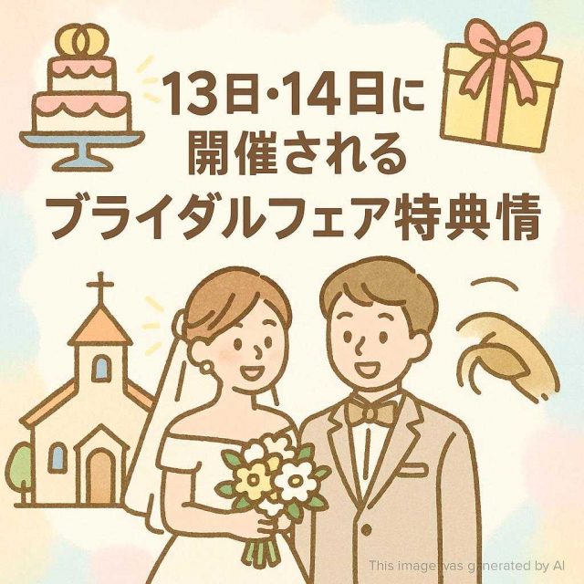 13日・14日に開催されるブライダルフェア特典情報