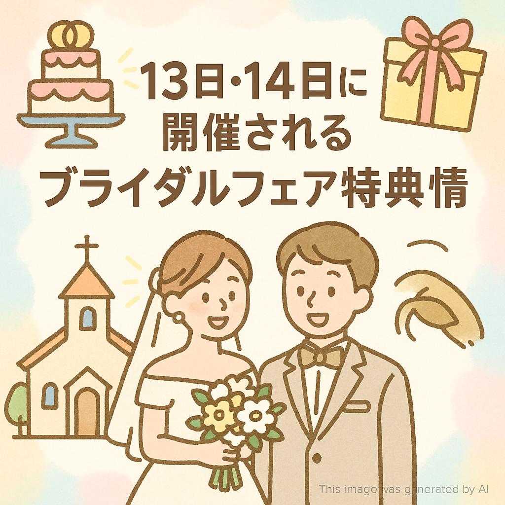 13日・14日に開催されるブライダルフェア特典情報