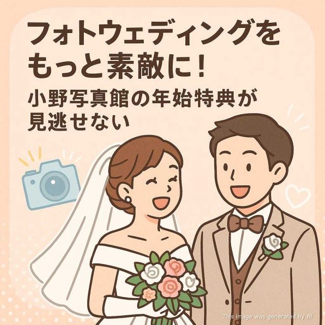 フォトウェディングをもっと素敵に！小野写真館の年始特典が見逃せない
