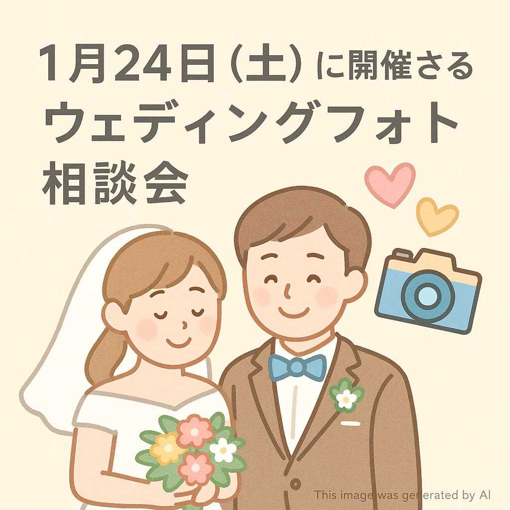 1月24日（土）に開催されるウェディングフォト相談会