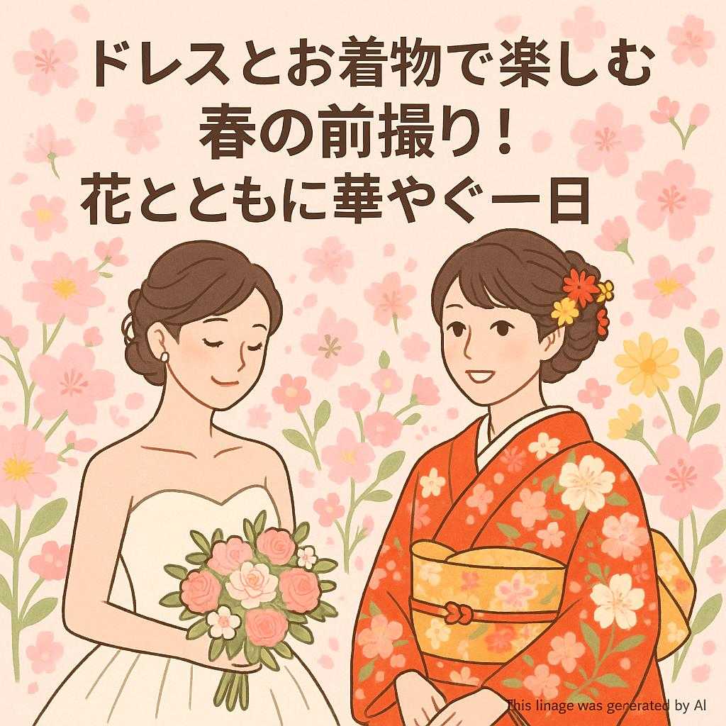ドレスとお着物で楽しむ春の前撮り！花とともに華やぐ一日