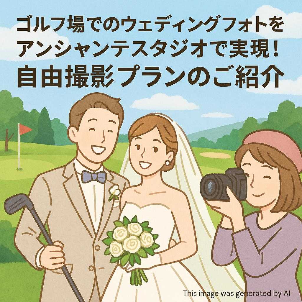ゴルフ場でのウェディングフォトをアンシャンテスタジオで実現！自由撮影プランのご紹介