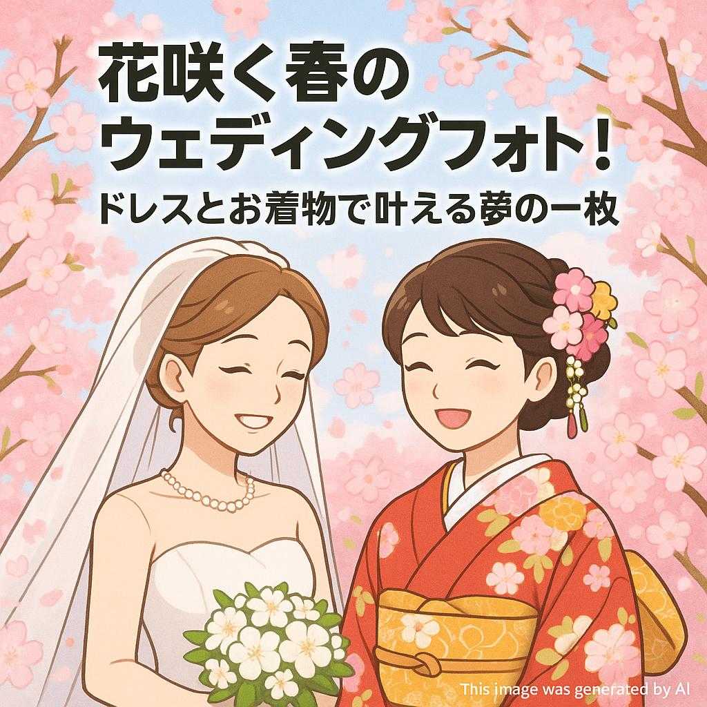 花咲く春のウェディングフォト!ドレスとお着物で叶える夢の一枚
