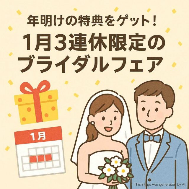 年明けの特典をゲット！１月３連休限定のブライダルフェア
