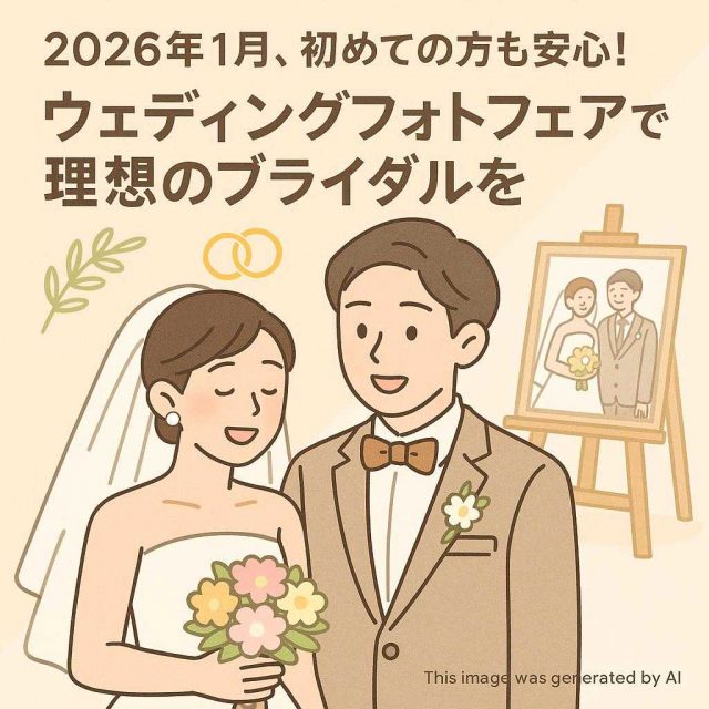 2026年1月、初めての方も安心！ウェディングフォトフェアで理想のブライダルを
