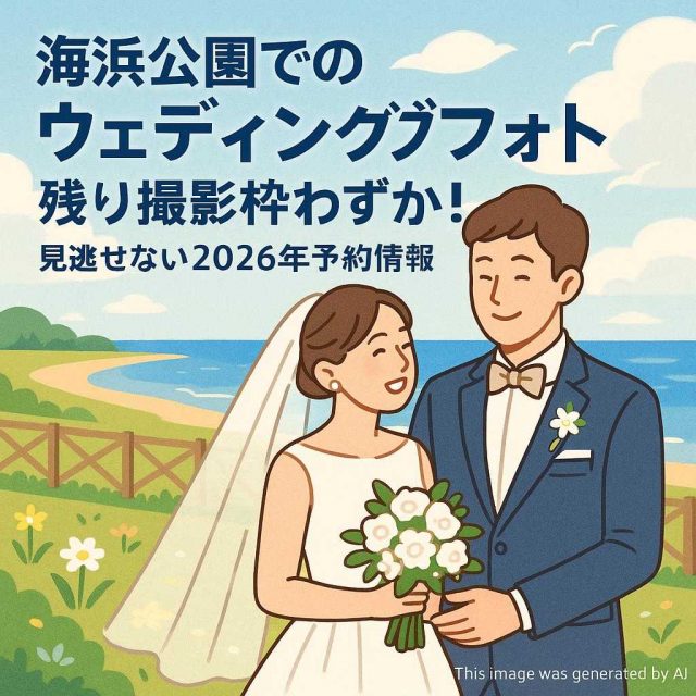 海浜公園でのウェディングフォト 残り撮影枠わずか！見逃せない2026年予約情報