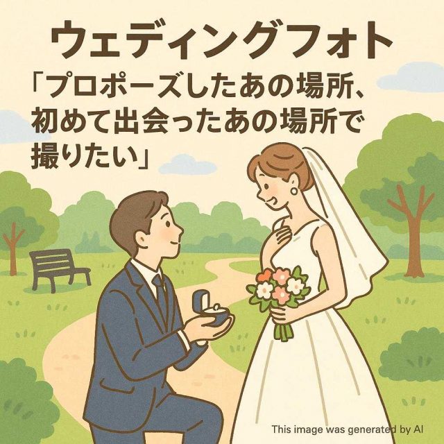 ウェディングフォト 「プロポーズしたあの場所、初めて出会ったあの場所で撮りたい」