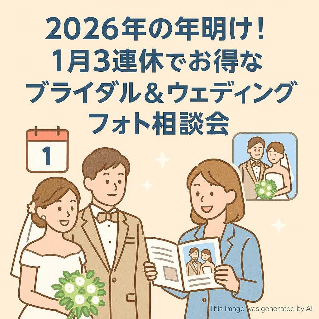 2026年の年明け!1月3連休でお得なブライダル&ウェディングフォト相談会