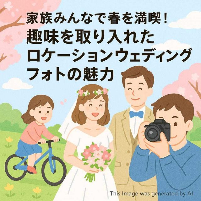 家族みんなで春を満喫！趣味を取り入れたロケーションウェディングフォトの魅力