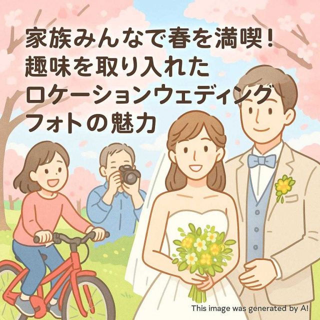 家族みんなで春を満喫！趣味を取り入れたロケーションウェディングフォトの魅力