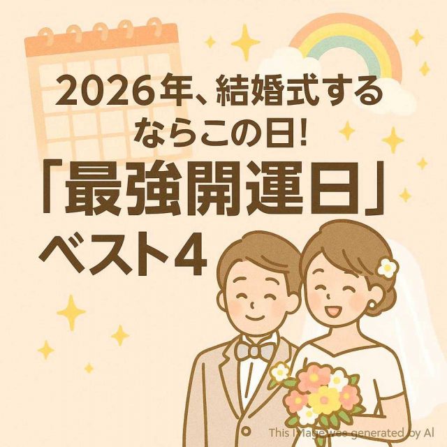 2026年、結婚式するならこの日！「最強開運日」ベスト4