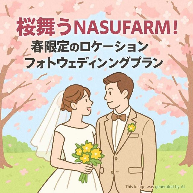 桜舞うNASUFARM！春限定のロケーションフォトウェディングプラン