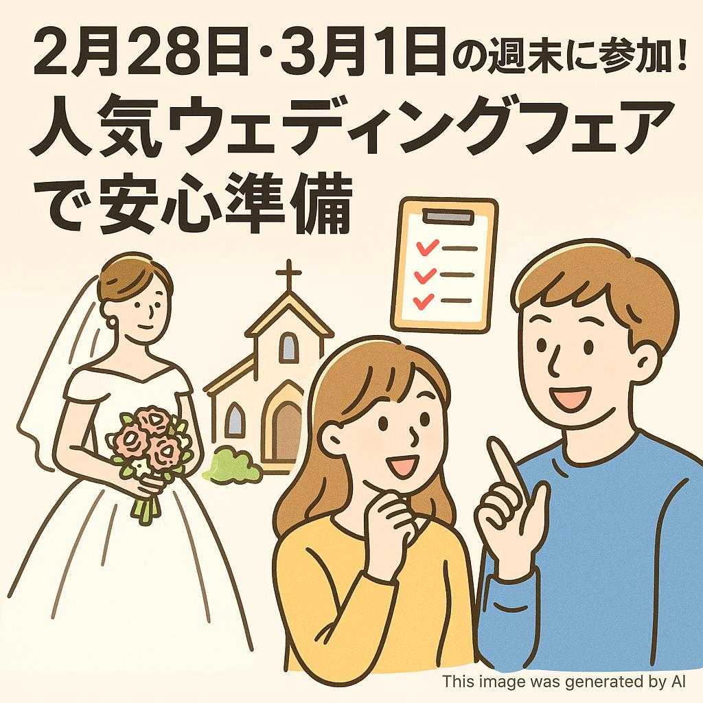2月28日・3月1日の週末に参加！人気ウェディングフェアで安心準備
