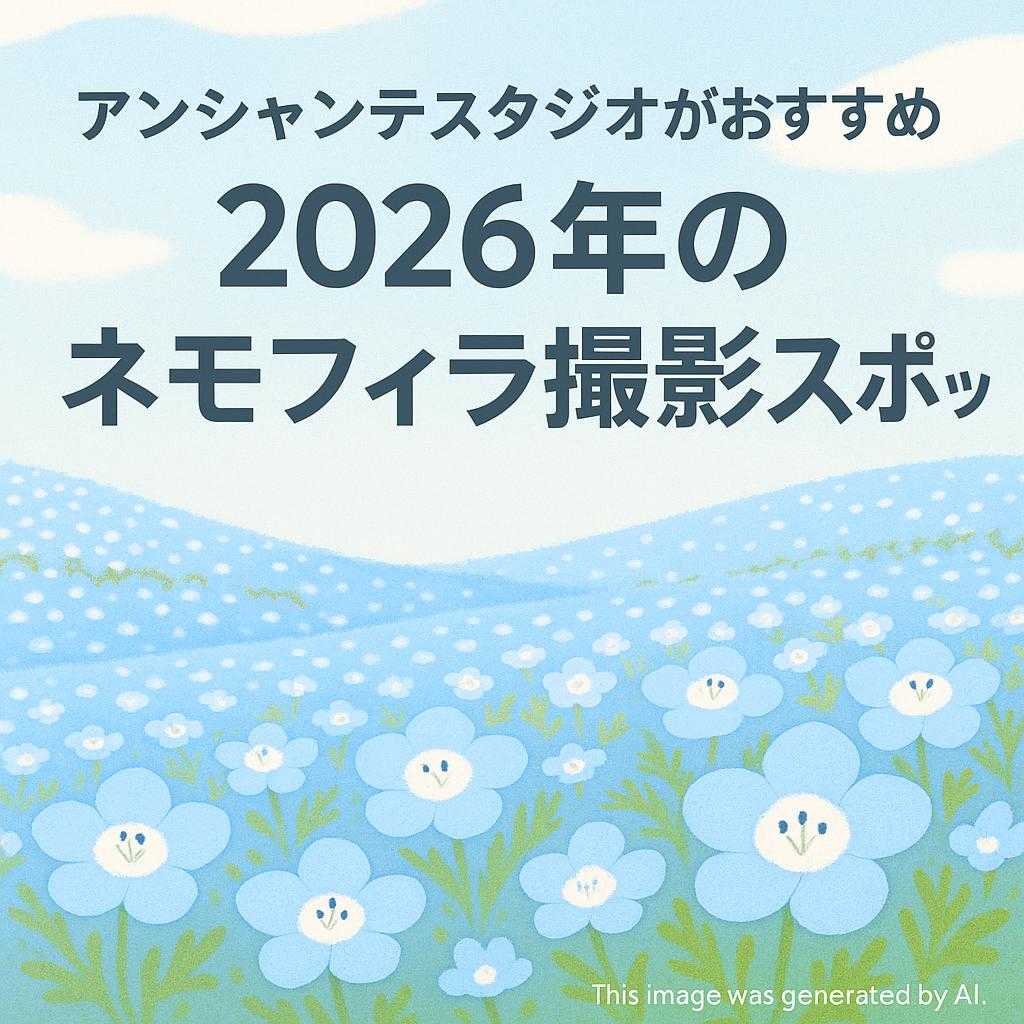 アンシャンテスタジオがおすすめする2026年のネモフィラ撮影スポット