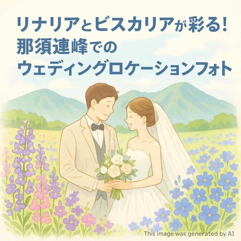 リナリアとビスカリアが彩る！那須連峰でのウェディングロケーションフォト