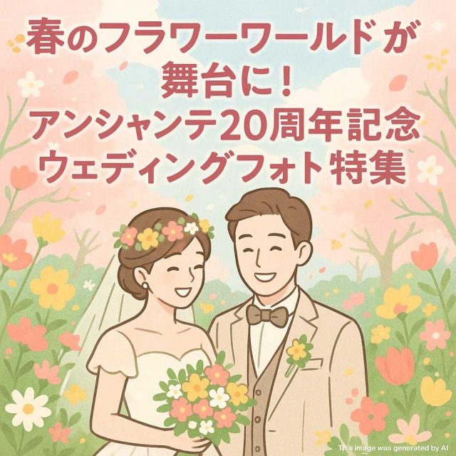 春のフラワーワールドが舞台に！アンシャンテ20周年記念ウェディングフォト特集