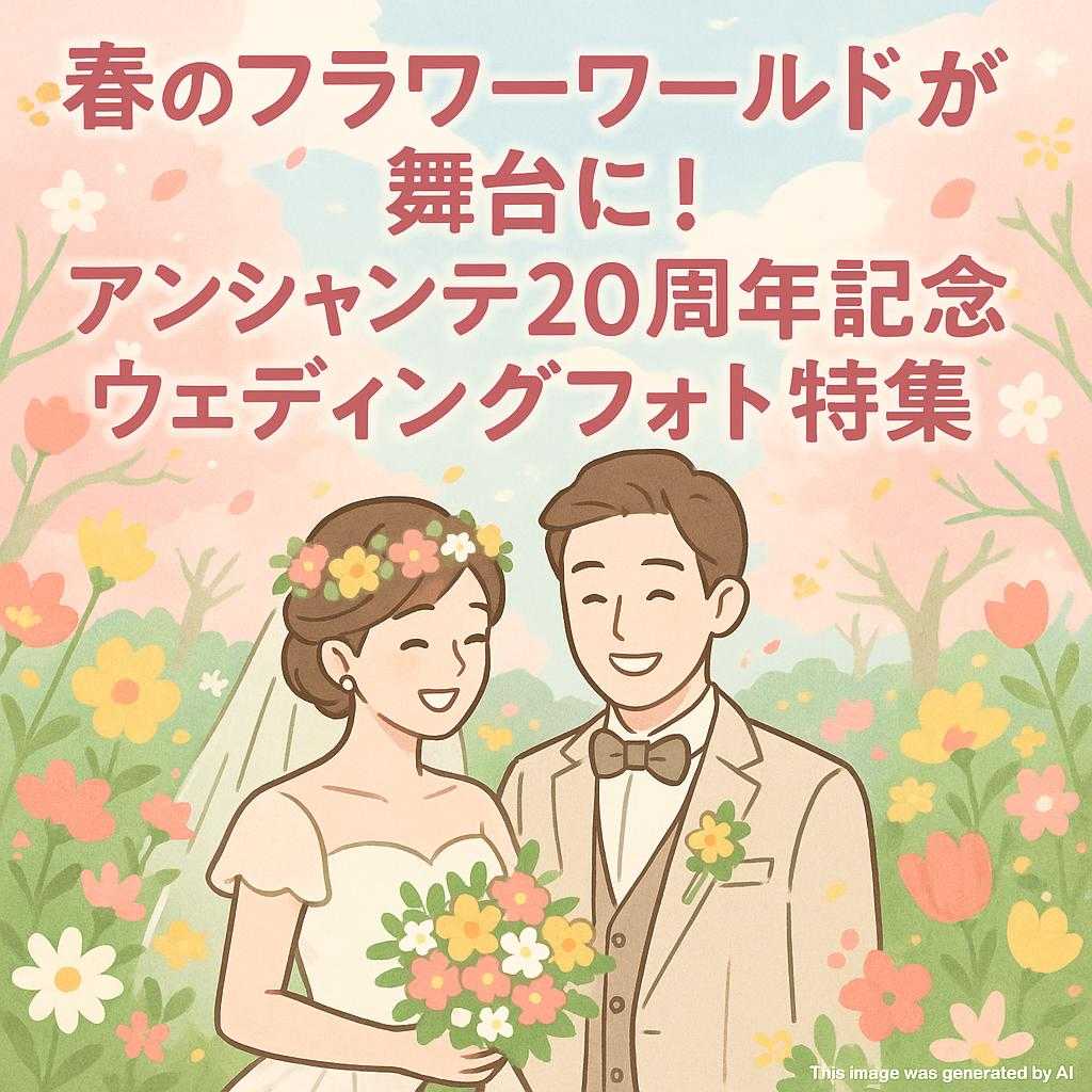 春のフラワーワールドが舞台に！アンシャンテ20周年記念ウェディングフォト特集