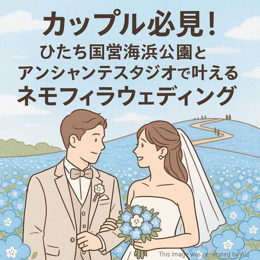カップル必見！ひたち国営海浜公園とアンシャンテスタジオで叶えるネモフィラウェディング