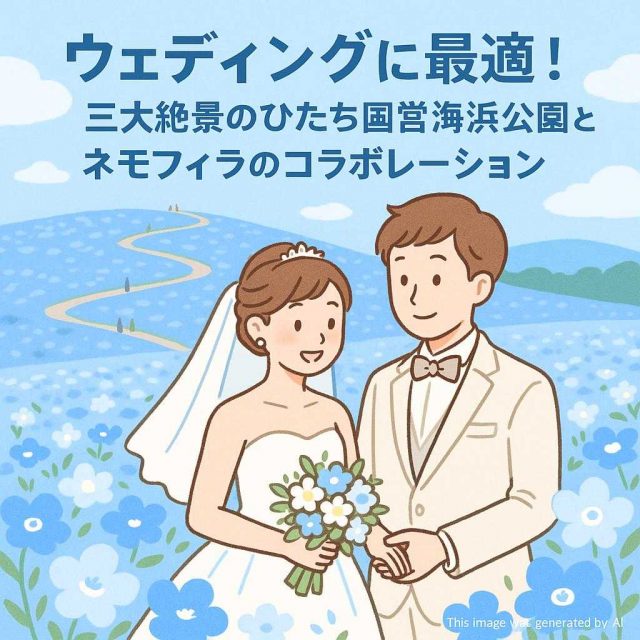 ウェディングに最適！三大絶景のひたち国営海浜公園とネモフィラのコラボレーション