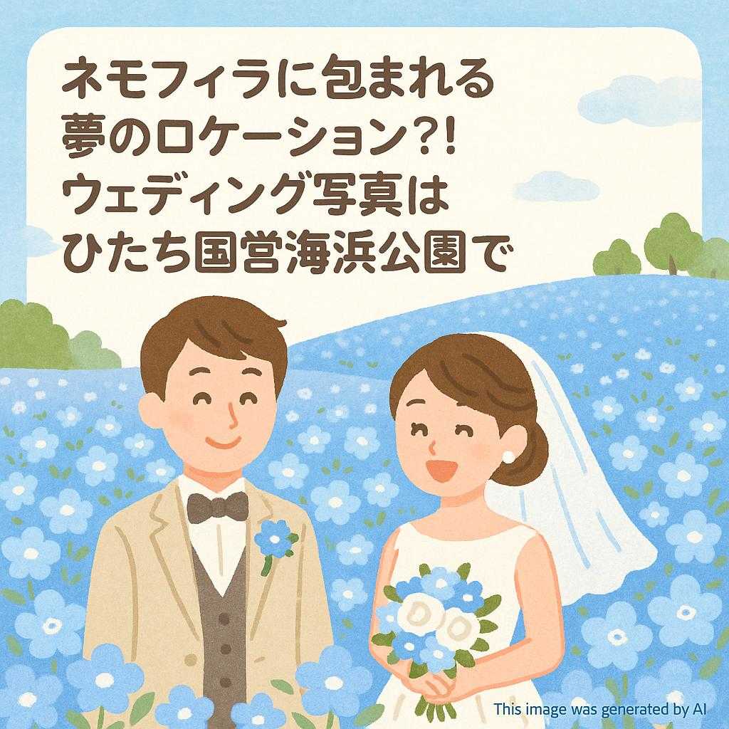 ネモフィラに包まれる夢のロケーション?! ウェディング写真はひたち国営海浜公園で