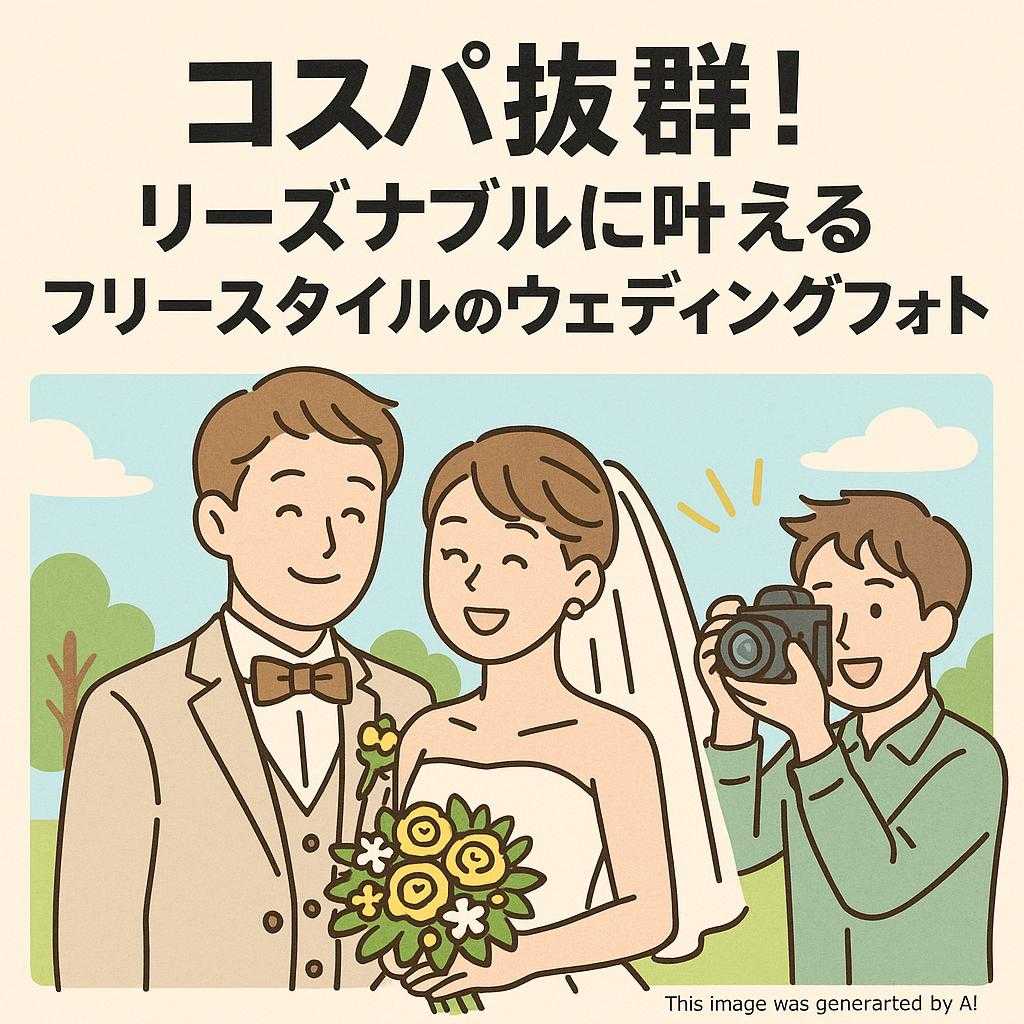 コスパ抜群！リーズナブルに叶えるフリースタイルのウェディングフォト