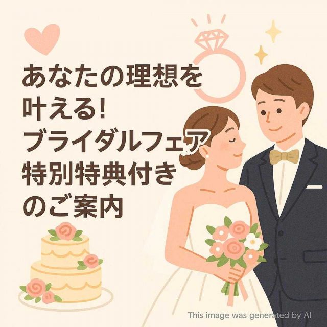 あなたの理想を叶える！ブライダルフェア・特別特典付きのご案内
