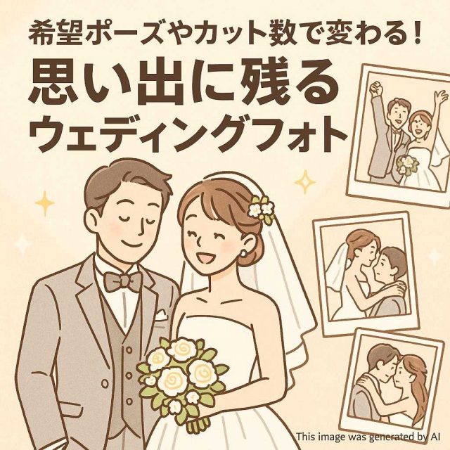 希望ポーズやカット数で変わる！思い出に残るウェディングフォト