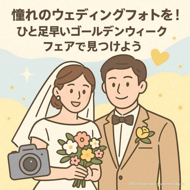 憧れのウェディングフォトを！ひと足早いゴールデンウィークフェアで見つけよう