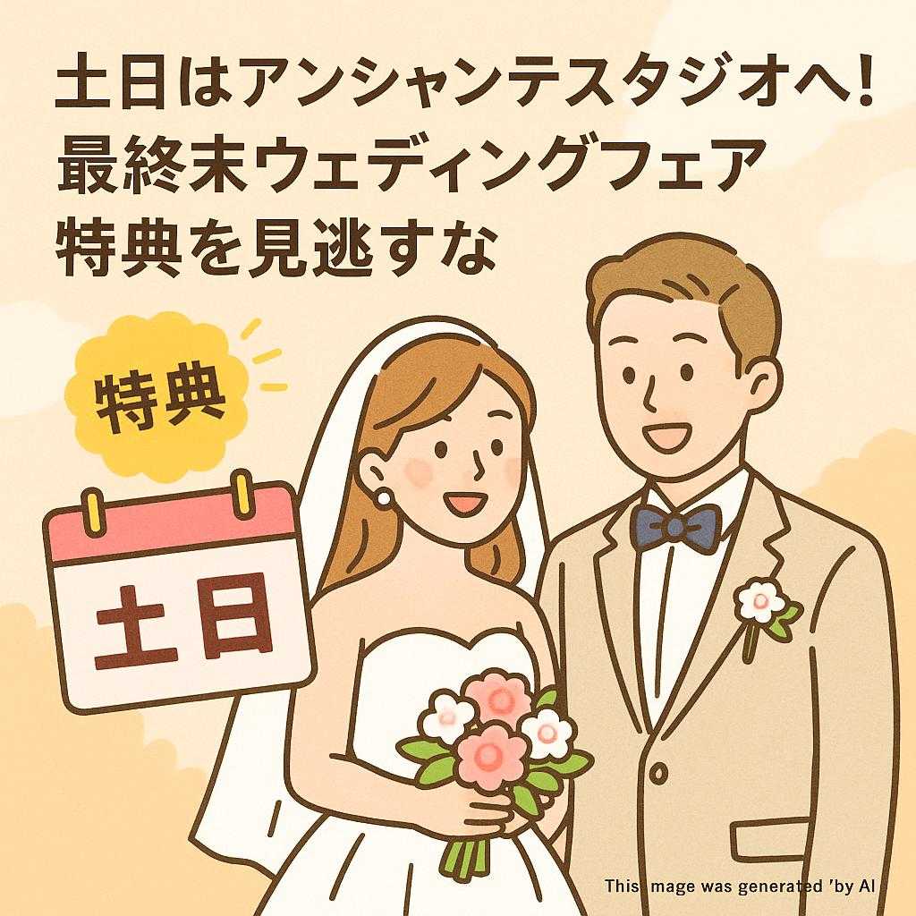 土日はアンシャンテスタジオへ!最終末ウェディングフェア特典を見逃すな