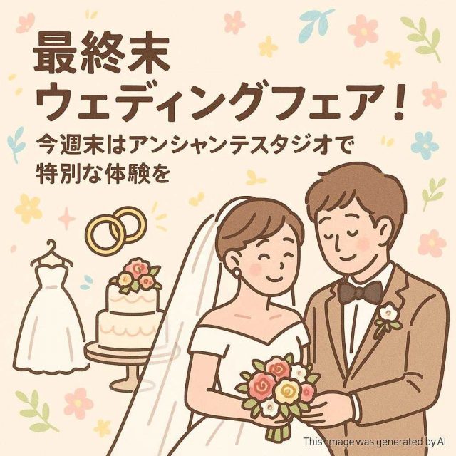 最終末ウェディングフェア！今週末はアンシャンテスタジオで特別な体験を