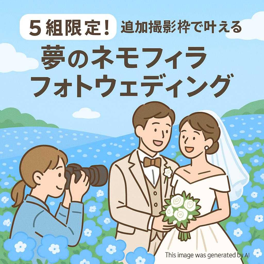 5組限定！追加撮影枠で叶える夢のネモフィラフォトウェディング