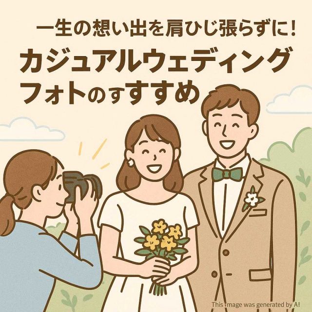 一生の想い出を肩ひじ張らずに！カジュアルウェディングフォトのすすめ