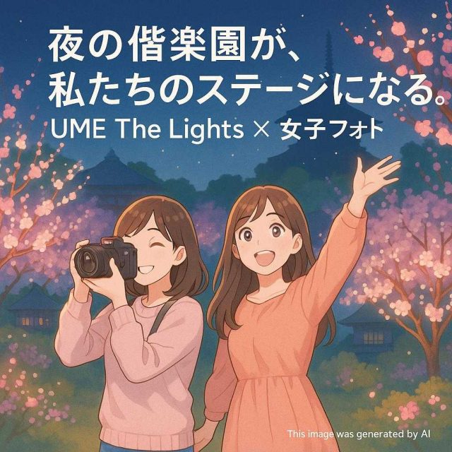 夜の偕楽園が、私たちのステージになる。  UME The Lights × 女子フォト